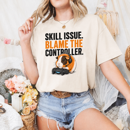 Funny Guinea Pig Gamer T-Shirt, Skill Issue Shirt