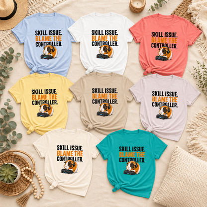 Funny Guinea Pig Gamer T-Shirt, Skill Issue Shirt