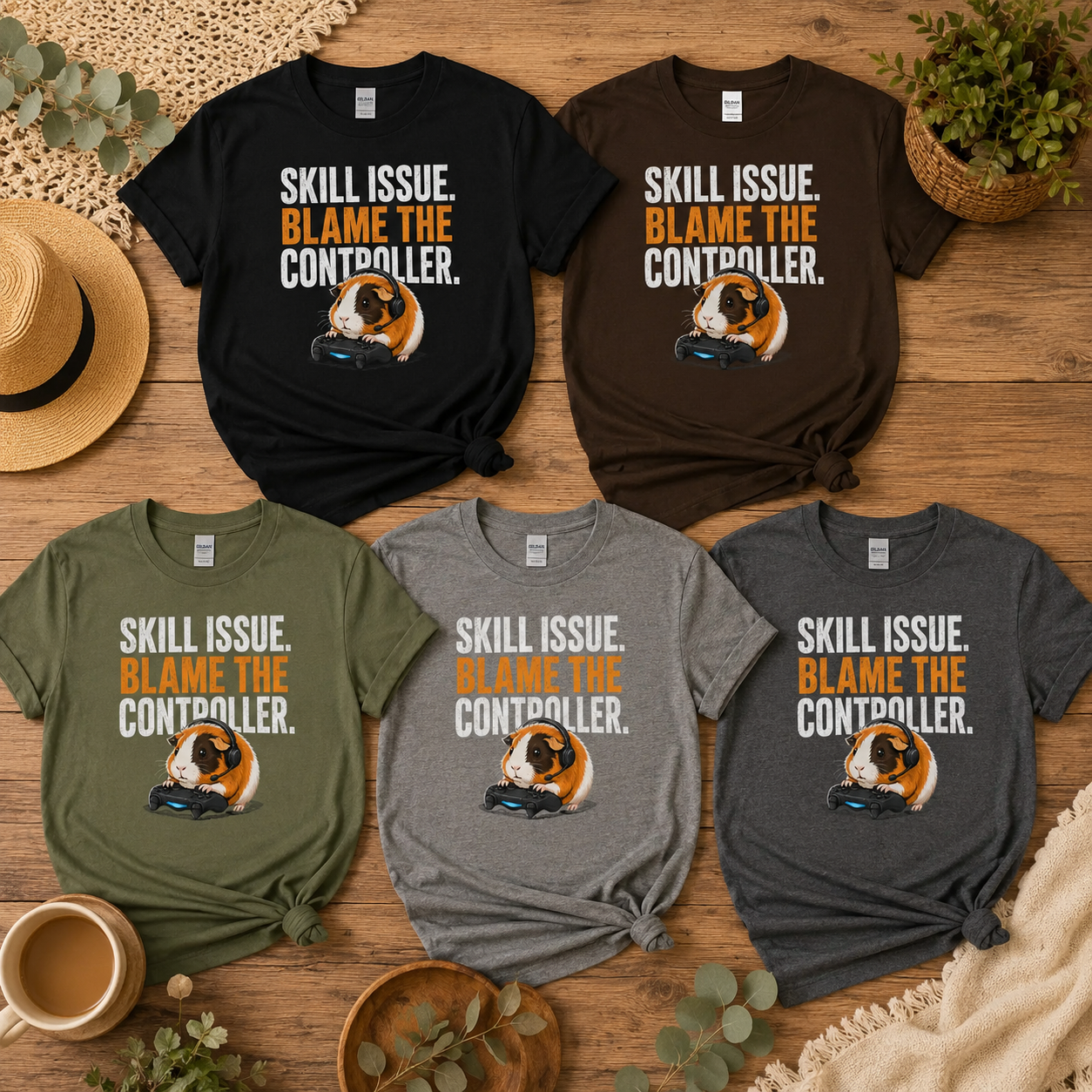 Funny Guinea Pig Gamer T-Shirt, Skill Issue Shirt
