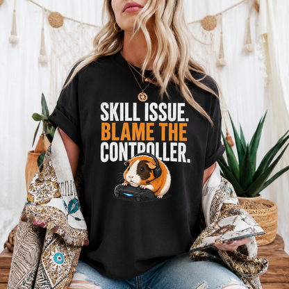 Funny Guinea Pig Gamer T-Shirt, Skill Issue Shirt