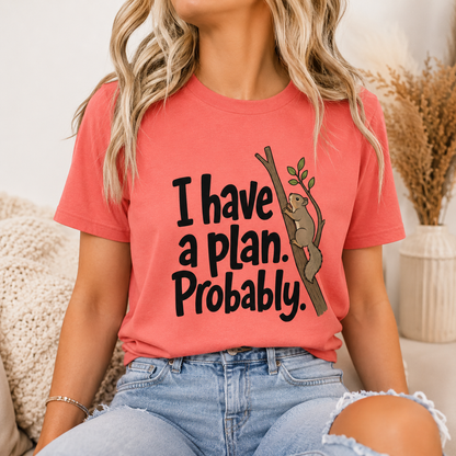 Funny Squirrel T-Shirt, I Have A Plan Probably Shirt
