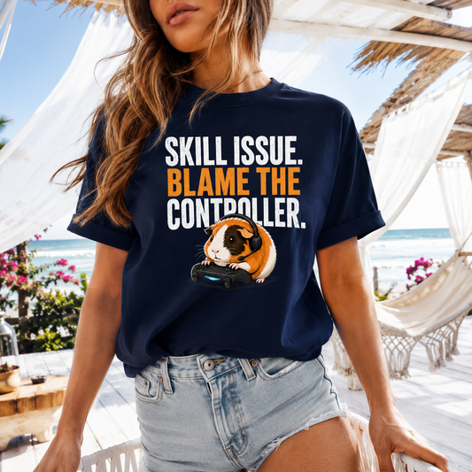 Funny Guinea Pig Gamer T-Shirt, Skill Issue Shirt