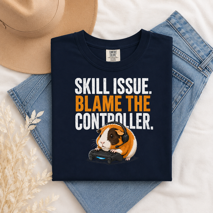 Funny Guinea Pig Gamer T-Shirt, Skill Issue Shirt
