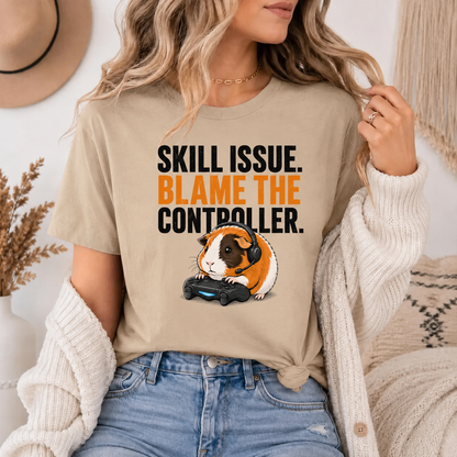 Funny Guinea Pig Gamer T-Shirt, Skill Issue Shirt