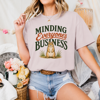 Minding Everyone’s Business Squirrel T-Shirt, Funny Animal Graphic Tee