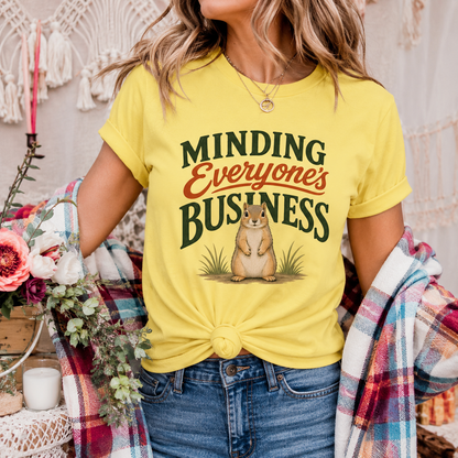 Minding Everyone’s Business Squirrel T-Shirt, Funny Animal Graphic Tee