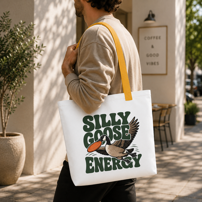 Silly Goose Energy Tote Bag, Funny Goose Shopping Bag