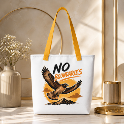 No Boundaries Eagle Tote Bag, Inspirational Bird Shopping Bag