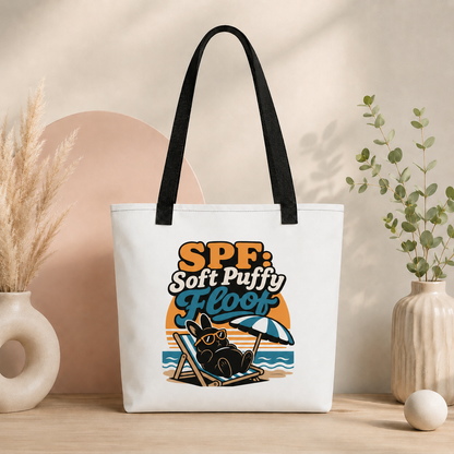 SPF Soft Puffy Floof Bunny Tote Bag, Funny Beach Shopping Bag
