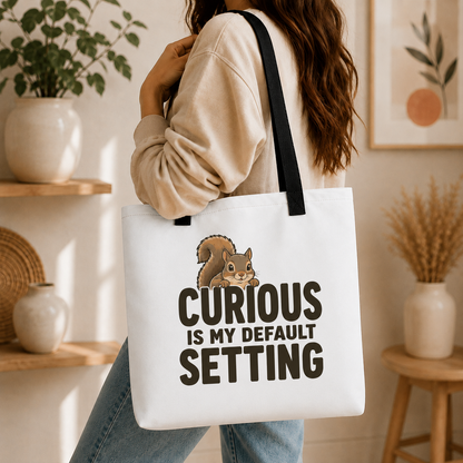 Curious Is My Default Setting Squirrel Tote Bag