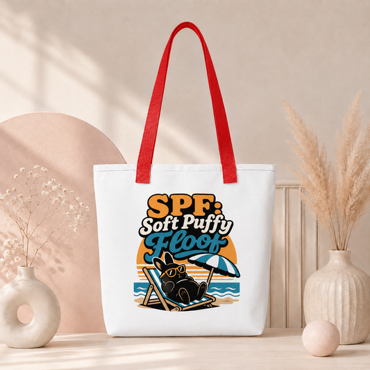 SPF Soft Puffy Floof Bunny Tote Bag, Funny Beach Shopping Bag
