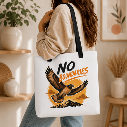 No Boundaries Eagle Tote Bag, Inspirational Bird Shopping Bag