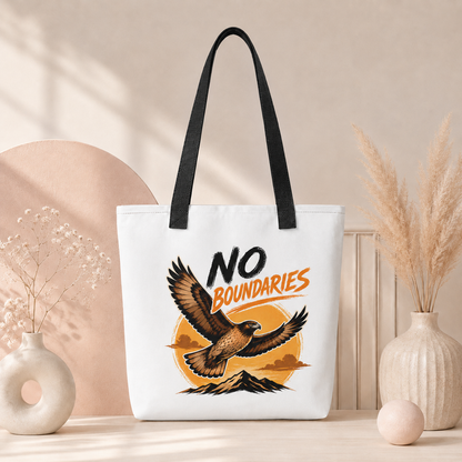 No Boundaries Eagle Tote Bag, Inspirational Bird Shopping Bag
