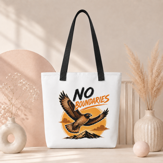No Boundaries Eagle Tote Bag, Inspirational Bird Shopping Bag