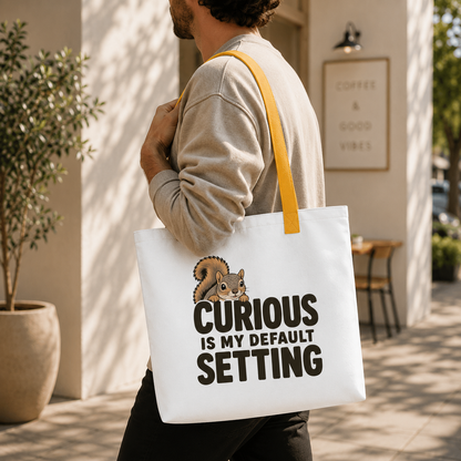Curious Is My Default Setting Squirrel Tote Bag