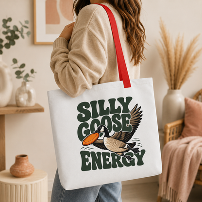 Silly Goose Energy Tote Bag, Funny Goose Shopping Bag