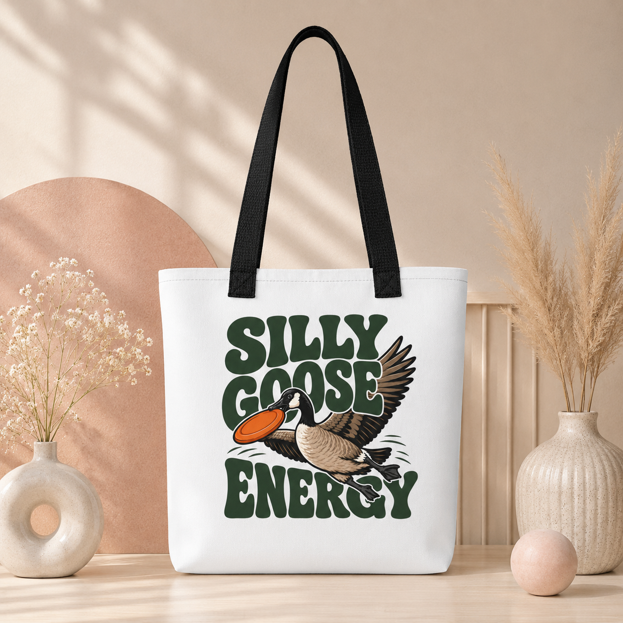 Silly Goose Energy Tote Bag, Funny Goose Shopping Bag
