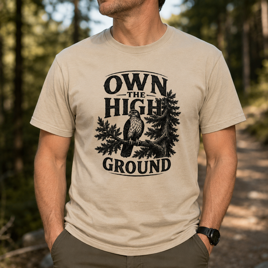 Own the High Ground Hawk Adult T-Shirt | Nature-Inspired Graphic Tee