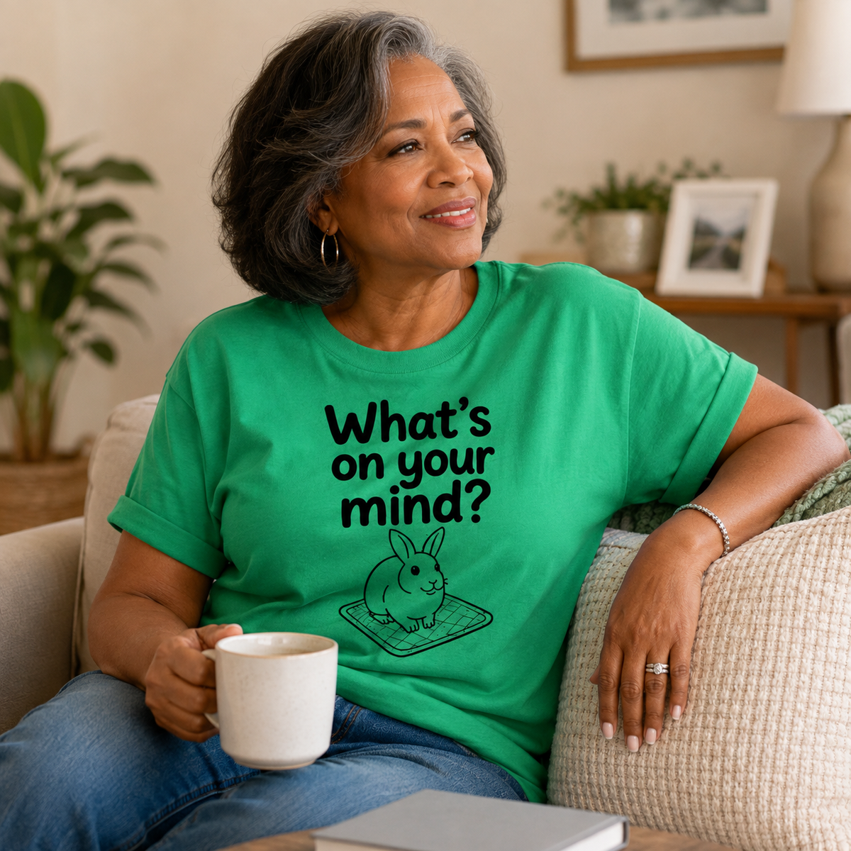 Funny Bunny T-Shirt, What's On Your Mind? Rabbit Lover Gift Tee