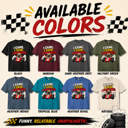 Funny Pug Shirt – I Came I Saw I Panicked T-Shirt, Pug Lover Gift, Funny Dog Racing Tee, Anxious Dog Shirt
