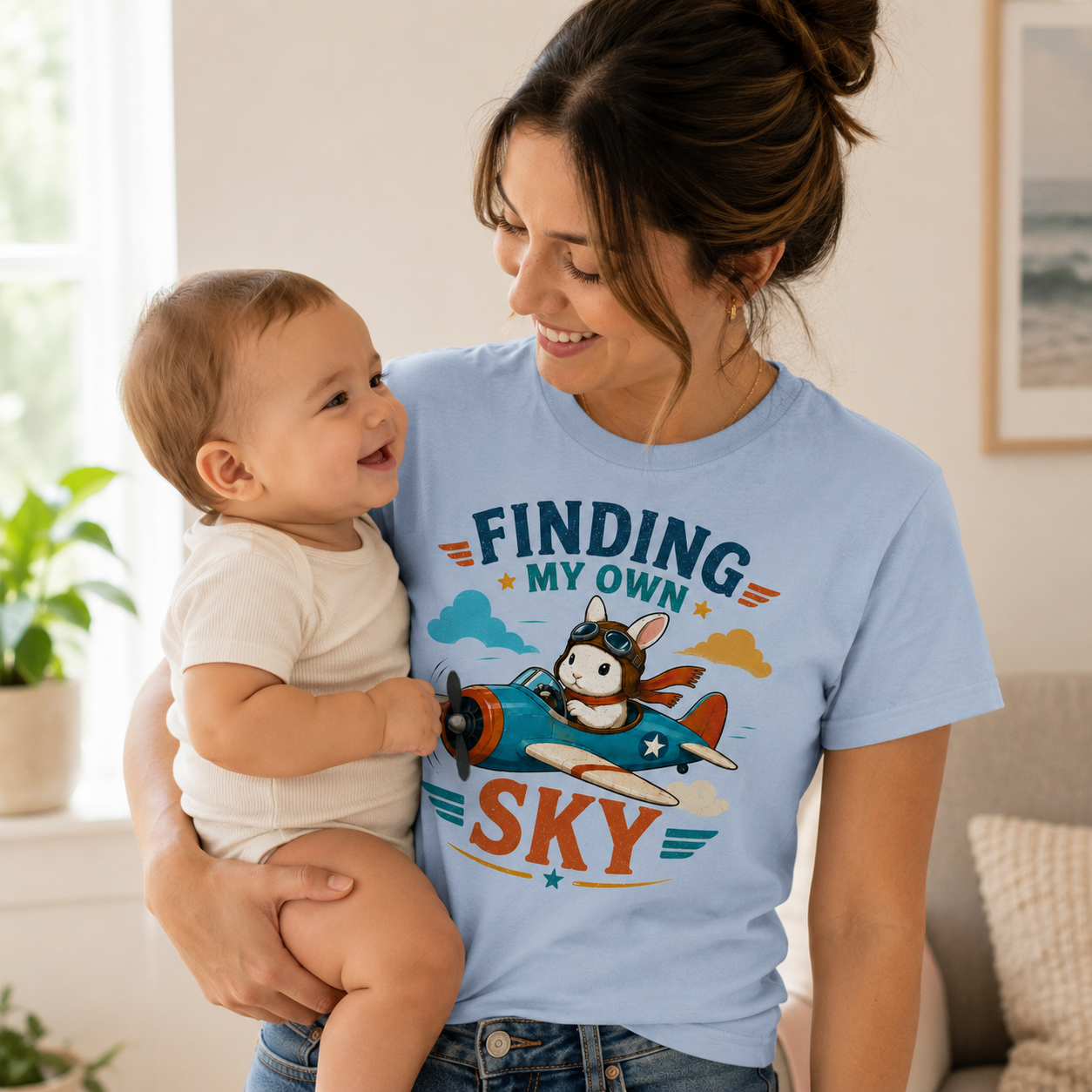 Finding My Own Sky Bunny Shirt, Rabbit Lover T-Shirt, Cute Aviator Bunny Tee, Inspirational Rabbit Gift