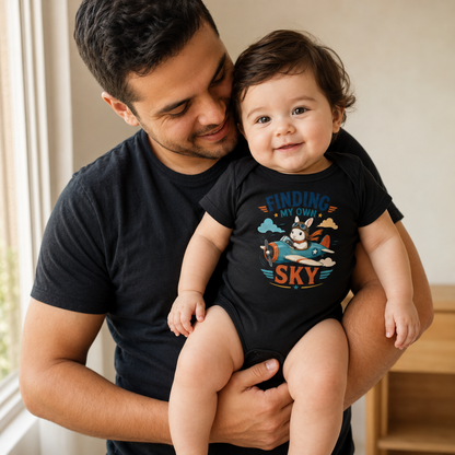 Aviator Bunny Baby Bodysuit, Finding My Own Sky Infant One Piece