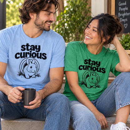 Stay Curious Rabbit Shirt, Funny Bunny T-Shirt, Rabbit Lover Gift, Cute Bunny Tee, Pet Rabbit Owner Shirt, Animal Lover Gift