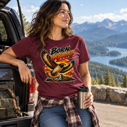 Born Unbound Eagle Shirt, Vintage Mountain Graphic Tee, Outdoors Adventure T-Shirt, Nature Lover Gift