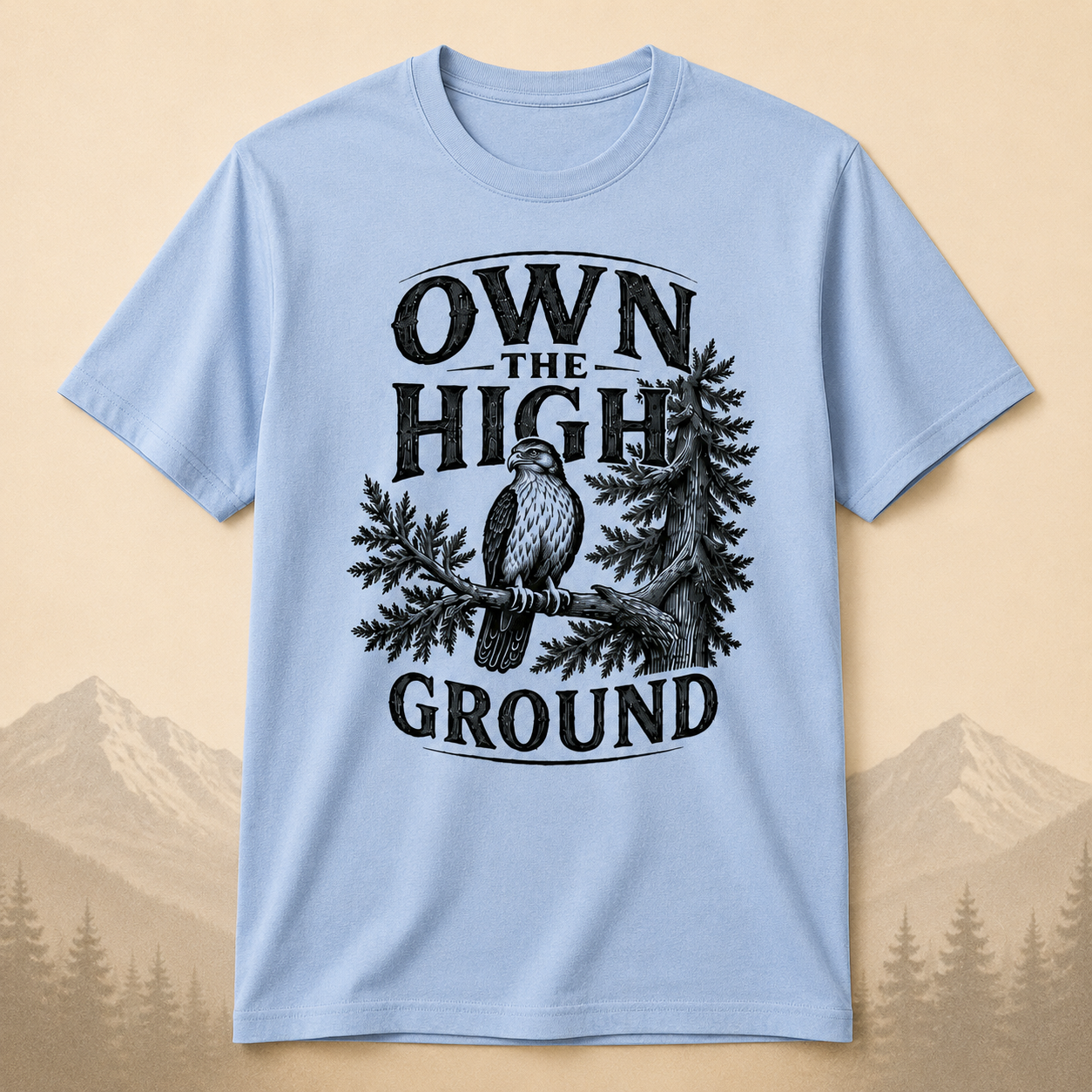 Own the High Ground Hawk Adult T-Shirt | Nature-Inspired Graphic Tee