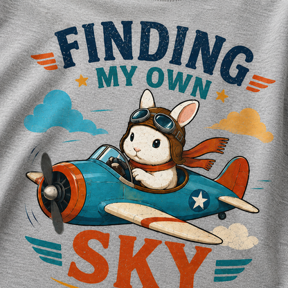 Finding My Own Sky Bunny Shirt, Rabbit Lover T-Shirt, Cute Aviator Bunny Tee, Inspirational Rabbit Gift