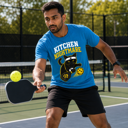Kitchen Nightmare Black Cat Pickleball T-Shirt