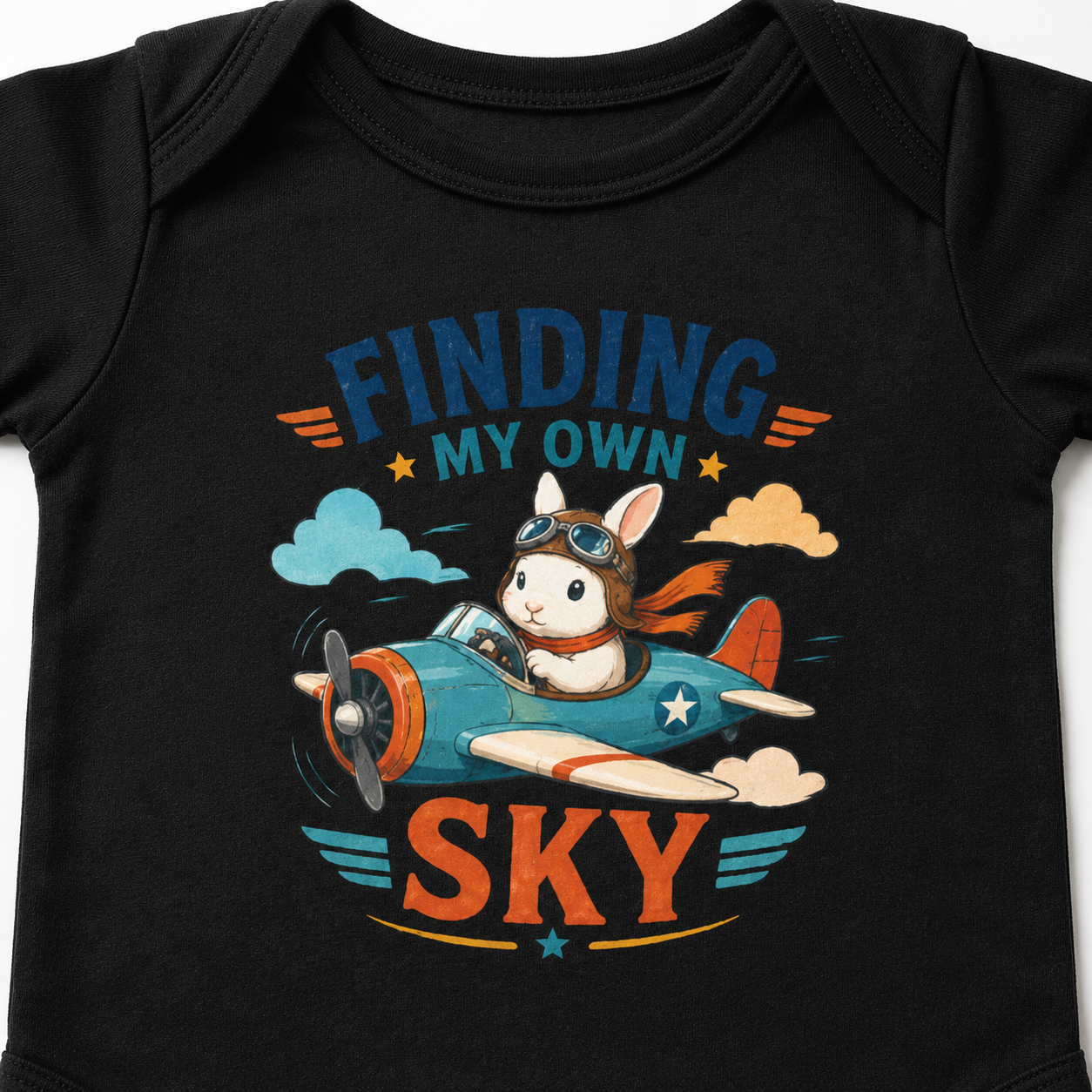 Aviator Bunny Baby Bodysuit, Finding My Own Sky Infant One Piece