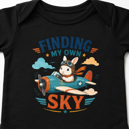 Aviator Bunny Baby Bodysuit, Finding My Own Sky Infant One Piece