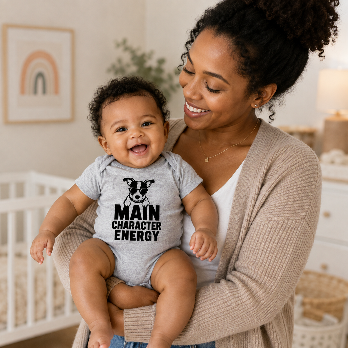 Main Character Energy Baby Bodysuit, Funny Dog Baby Onesie, Puppy Baby Outfit