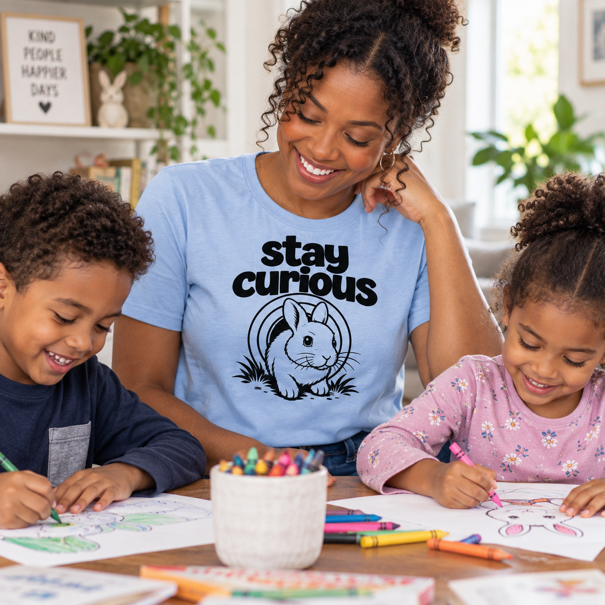 Stay Curious Rabbit Shirt, Funny Bunny T-Shirt, Rabbit Lover Gift, Cute Bunny Tee, Pet Rabbit Owner Shirt, Animal Lover Gift