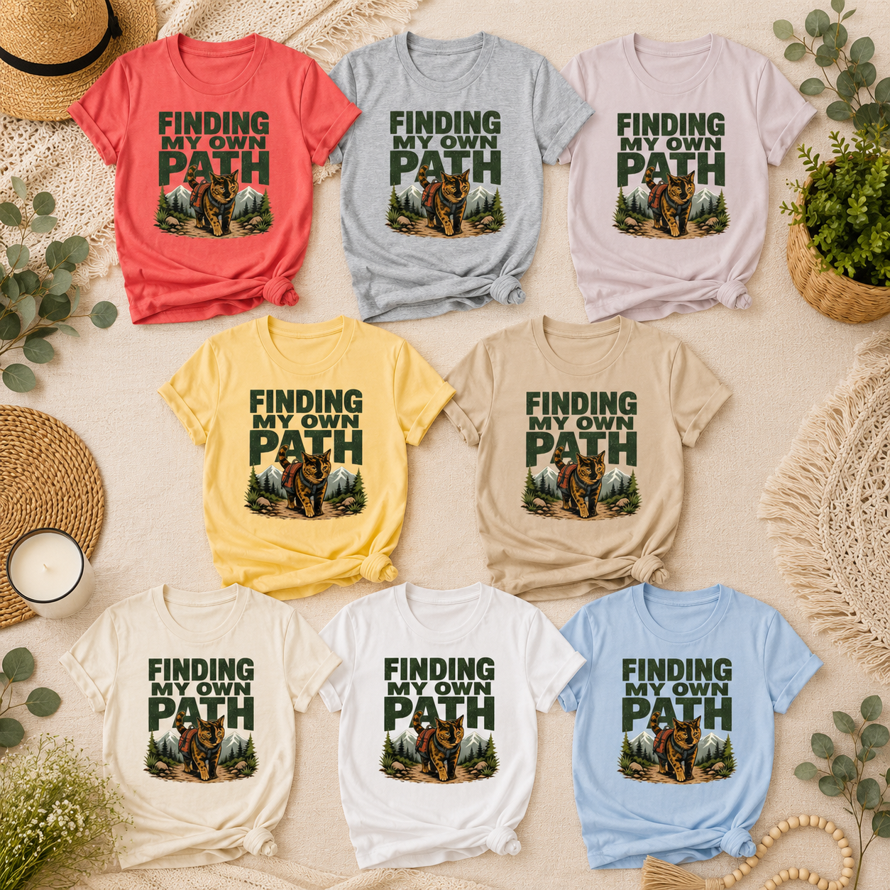 Finding My Own Path Cat T-Shirt, Adventure Graphic Tee