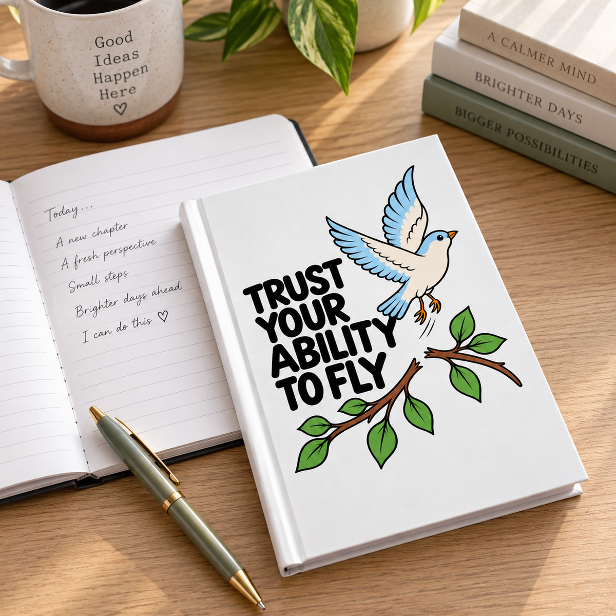 Inspirational Bird Journal, Motivational Lined Notebook, Encouragement Gift