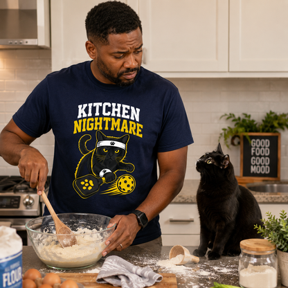 Kitchen Nightmare Black Cat Pickleball T-Shirt