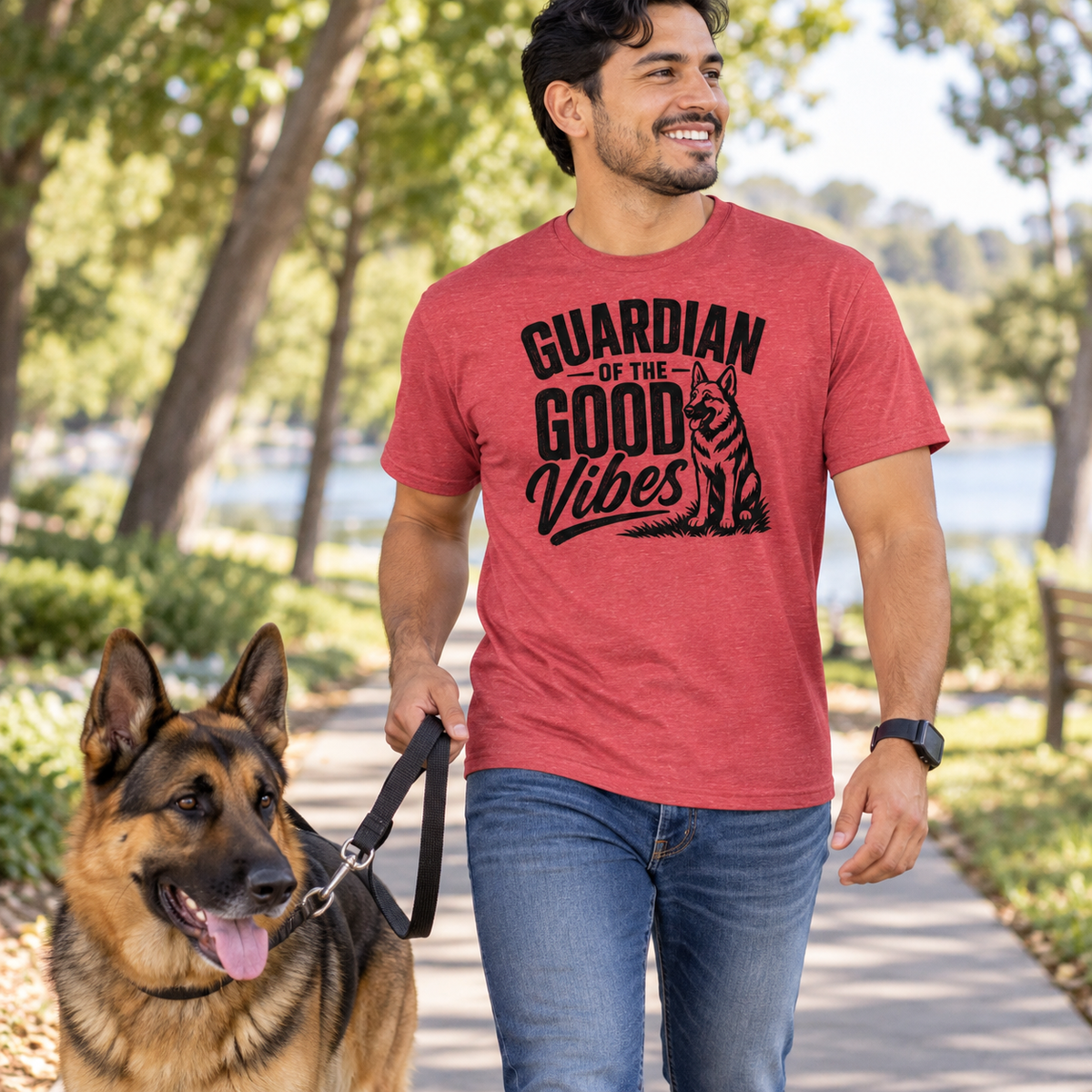 German Shepherd Guardian of the Good Vibes T-Shirt, Dog Lover Gift