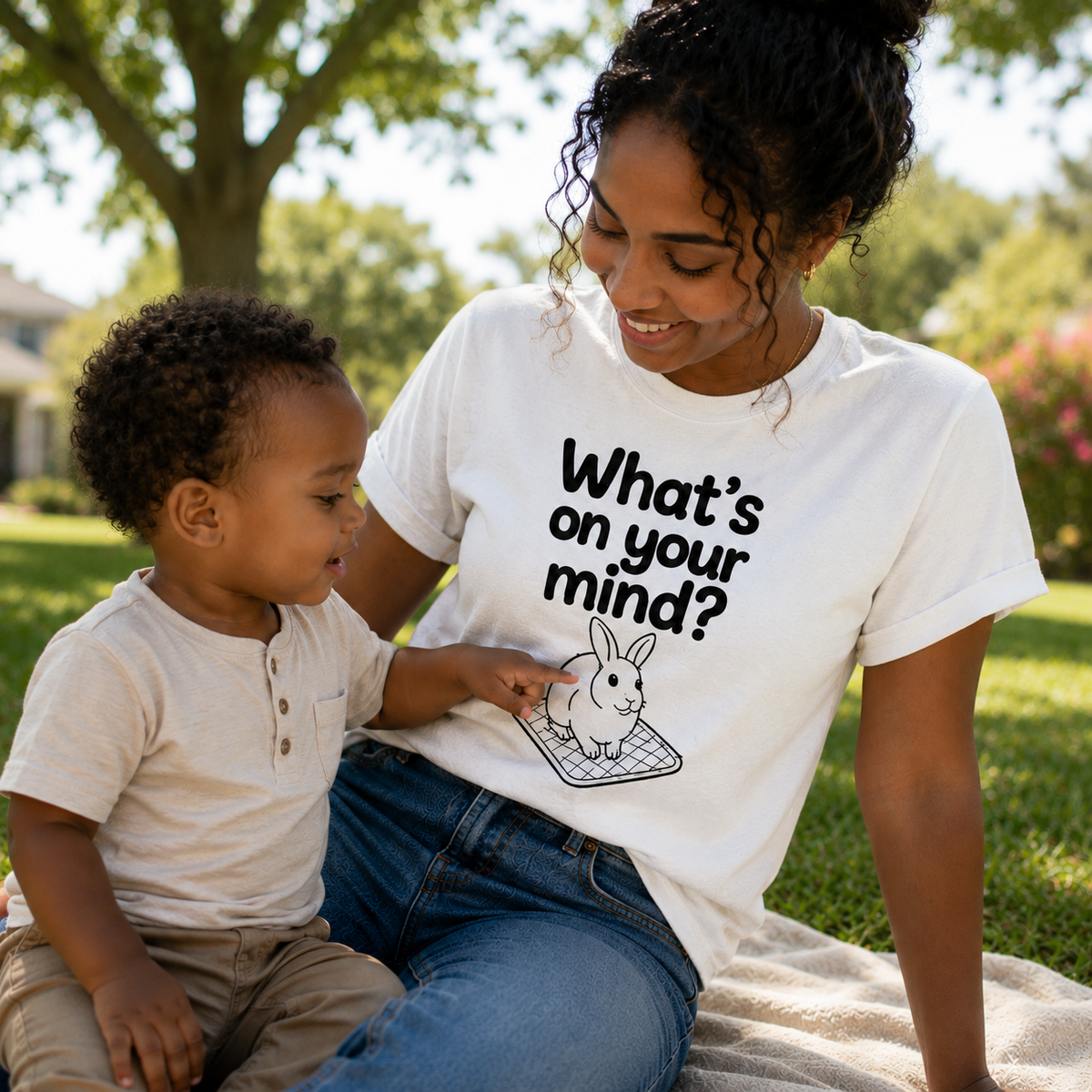Funny Bunny T-Shirt, What's On Your Mind? Rabbit Lover Gift Tee