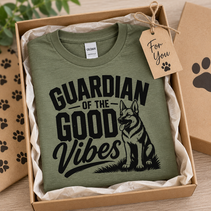 German Shepherd Guardian of the Good Vibes T-Shirt, Dog Lover Gift
