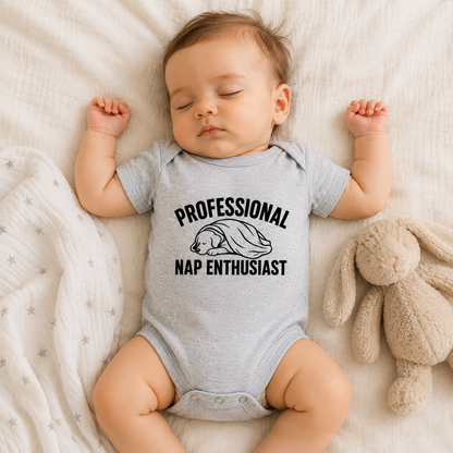 Professional Nap Enthusiast Baby Bodysuit, Funny Sleeping Puppy Baby Outfit, Cute Dog Baby Clothes, Baby Shower Gift, New Baby Gift