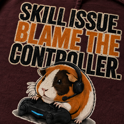 Funny Guinea Pig Gamer Hoodie, Skill Issue Blame Controller, Gaming Gift