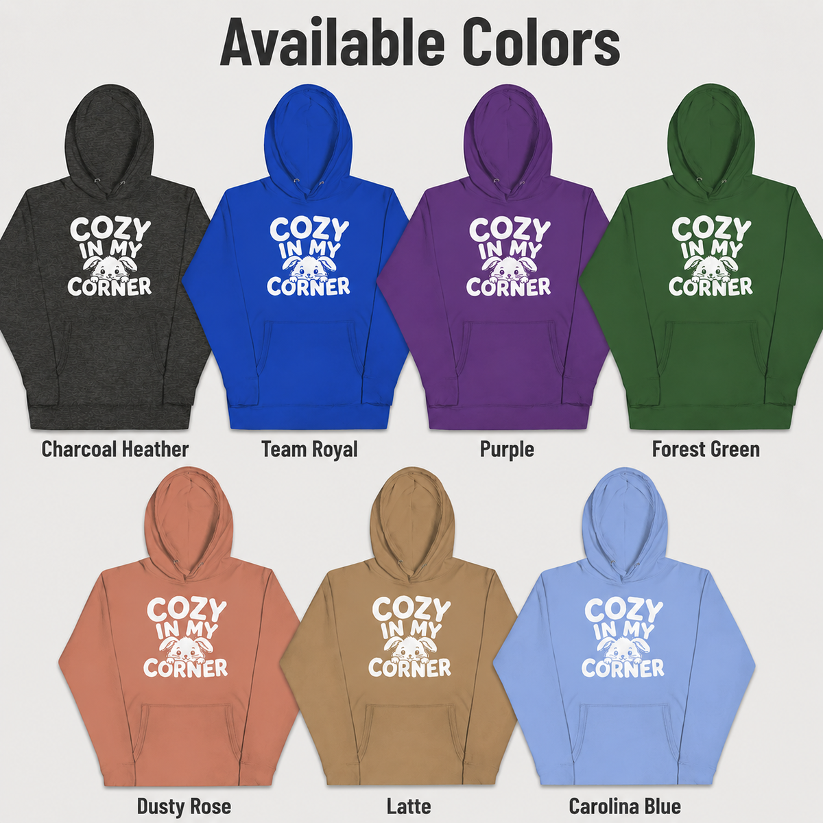 Cozy in My Corner Bunny Hoodie, Cute Rabbit Sweatshirt, Cozy Graphic Hoodie