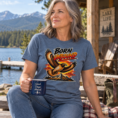 Born Unbound Eagle Shirt, Vintage Mountain Graphic Tee, Outdoors Adventure T-Shirt, Nature Lover Gift