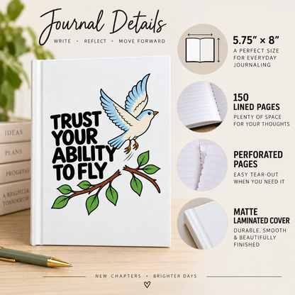 Inspirational Bird Journal, Motivational Lined Notebook, Encouragement Gift