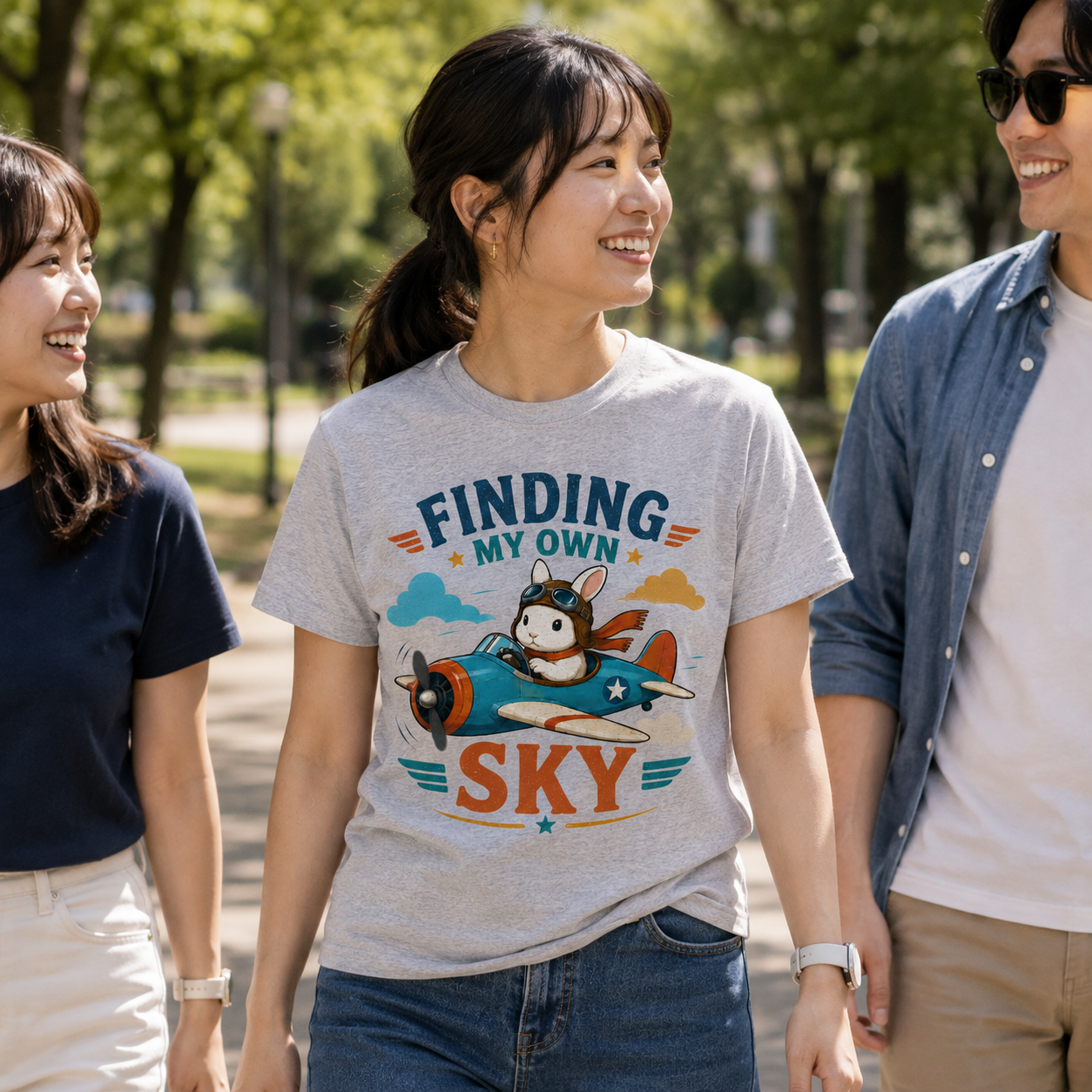 Finding My Own Sky Bunny Shirt, Rabbit Lover T-Shirt, Cute Aviator Bunny Tee, Inspirational Rabbit Gift