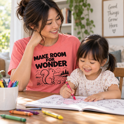 Squirrel Shirt, Nature Lover T-Shirt, Make Room for Wonder Tee, Woodland Animal Shirt, Outdoor Lover Gift, Cute Squirrel Gift