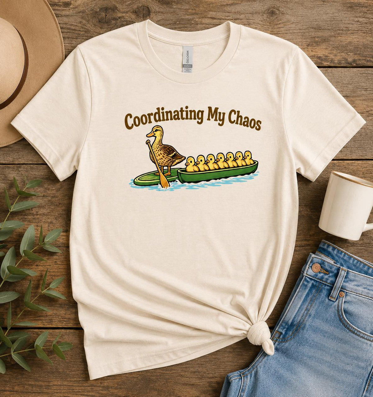 Coordinating My Chaos Duck Canoe T Shirt, Funny Mom Tee, Duck Lover Apparel