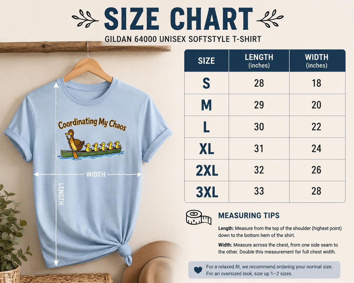 Coordinating My Chaos Duck Canoe T Shirt, Funny Mom Tee, Duck Lover Apparel